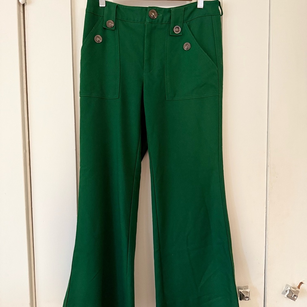 Anthropologie Corey Lynn Calter Green Wide-Leg Pants
